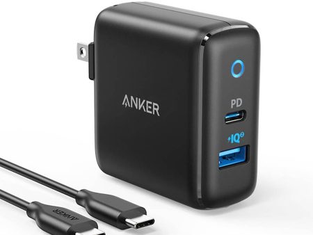 Anker Powerport 33W Dual-Port USB-C & USB-A Wall Charger W  6  C-C Cable - Black Supply