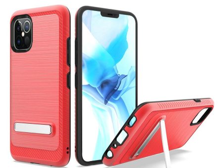 Hybrid Case Cover For iPhone 12 & iPhone 12 Pro - Red - Slick Magnetic Kickstand Wild Flag on Sale