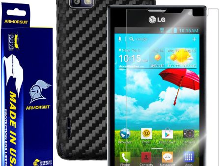 LG Optimus F3 (MS659) (MetroPCS   T-Mobile) Screen Protector + Black Carbon Fiber Film Protector Hot on Sale