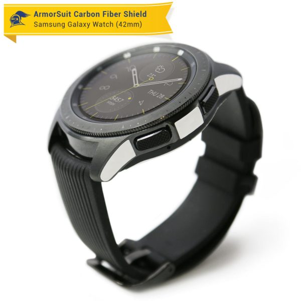 Galaxy Watch (42mm) Screen Protector + White Carbon Fiber Skin Sale