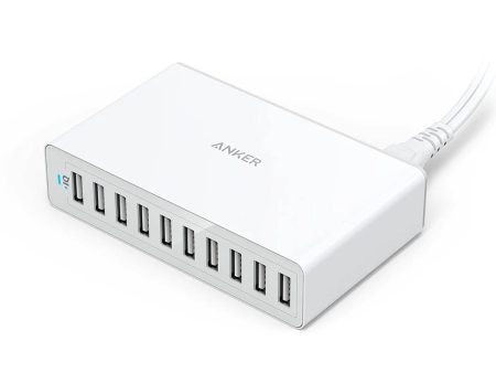 Anker Powerport 60W 10-Port Desktop Charger - White Sale