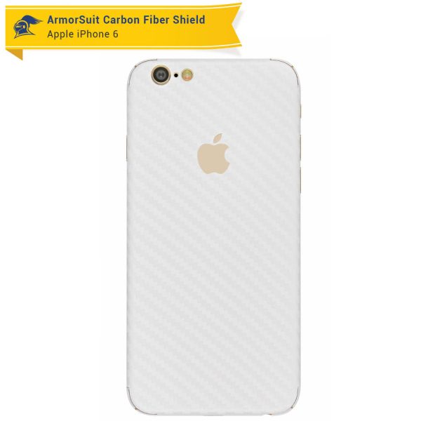 Apple iPhone 6 Screen Protector + White Carbon Fiber Skin Cheap