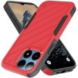 Premium Noble Lined Shockproof Dual Layer Hybrid Case For Boost Summit 5G - Red Black Fashion