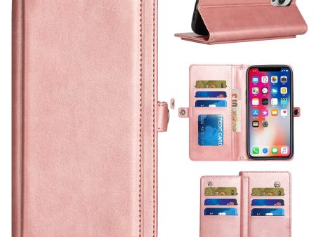 Wallet Case For Samsung A54 5G - Rose Gold - PU Vegan Leather Multiple Card Holder With Strap Wild Flag on Sale