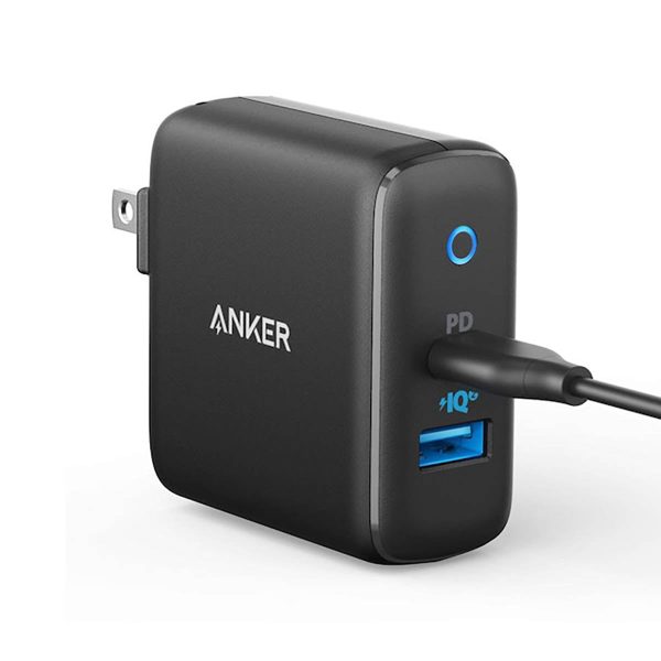 Anker Powerport 33W Dual-Port USB-C & USB-A Wall Charger W  6  C-C Cable - Black Supply