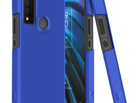 MetKase Tough Strong Slim Dual-Layer Shockproof Hybrid Case Cover For Tcl 30 Xe 5G - Classic Blue Fashion