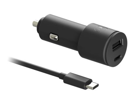 Motorola TurboPower 45W Duo Car Charger With 1M C-C Cable - Black on Sale