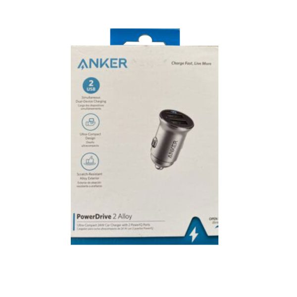 Anker Powerdrive 2 Alloy 24W Vehicle Charger - Silver Online now