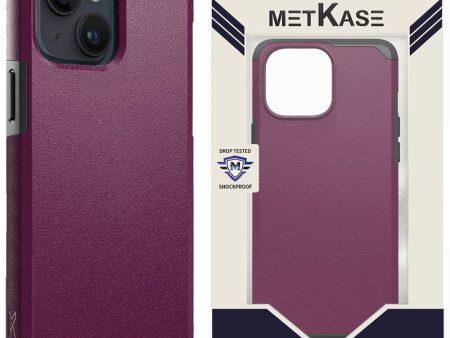 Metkase Tough Strong Shockproof Hybrid Case In Slide-Out Package For iPhone 13 14 - Dark Purple Online now