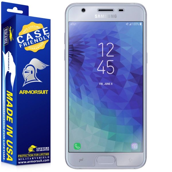 [2-Pack] Samsung Galaxy J3 (2018) J3 Star Amp Prime 3 Case-Friendly Screen Protector on Sale