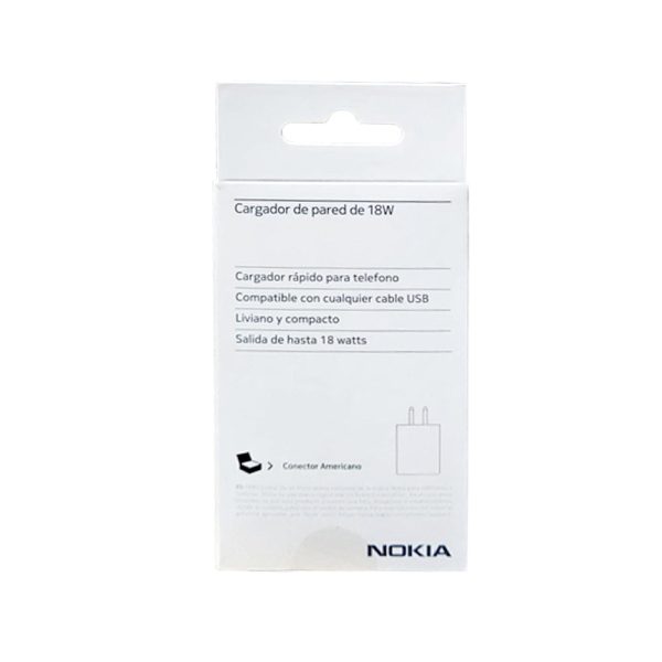 Nokia 18W Mobile Wall Charger (Packaging in Spanish) - Black Online Sale