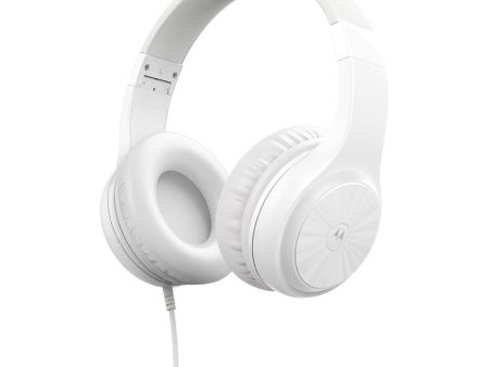 Moto XT120 Over-Ear Headphones W  Mic - White Hot on Sale