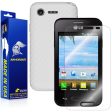 LG Optimus Fuel L34C Screen Protector + White Carbon Fiber Skin Sale