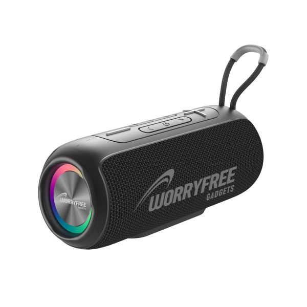 WorryFree WP26 Wireless Portable Waterproof Bluetooth Speaker With Rgb Lights - Black on Sale