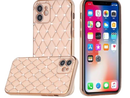 Design TPU Case For iPhone 11 - Rose Gold - Diamonds On Electroplated Grid Wild Flag Cheap